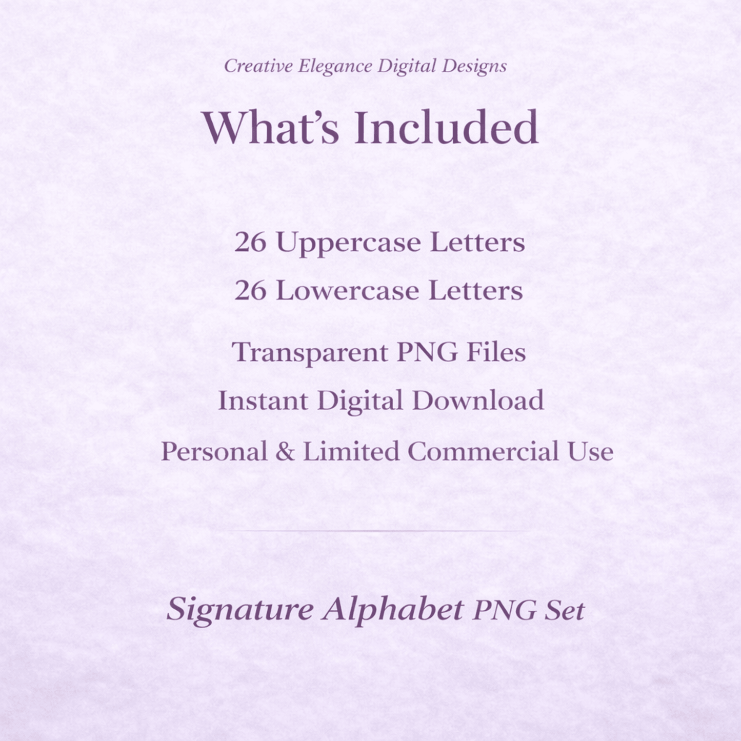 Creative Elegance Signature Alphabet – Allura Script PNG Digital Font