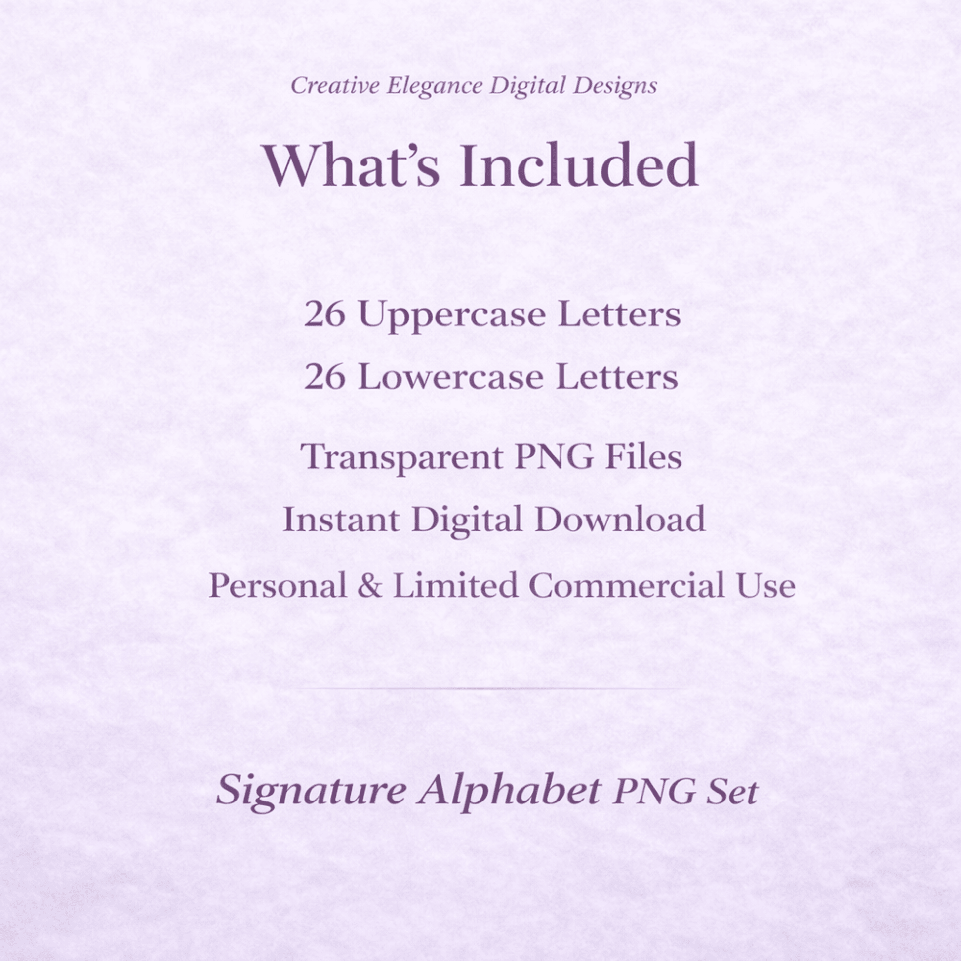 Creative Elegance Signature Alphabet – Allura Script PNG Digital Font